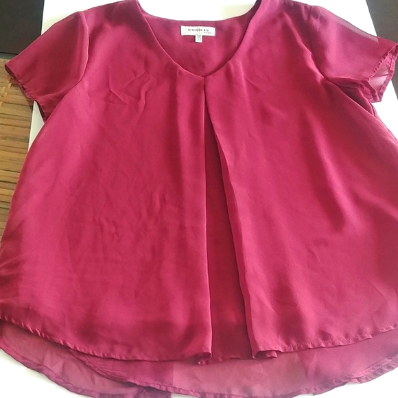 Monteau Ladies Sheer Short Sleeve Top - Picture 10 of 10